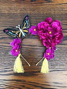 Tiara Borboleta bordada Carnaval Bloquinho