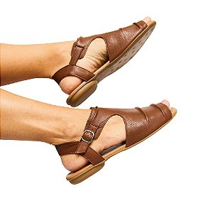 Sandália Rasteira Cláudia Venutti (Chocolate)