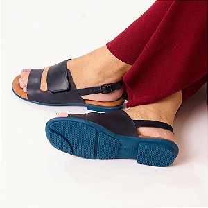 Sandália Rasteira Brenda Venutti (Azul Marinho)