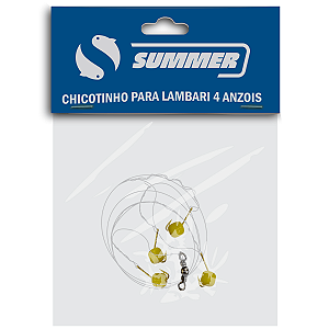 Chicotinho Para Lambari 4 Anzóis C/ Missanga Cartela 1pç Summer