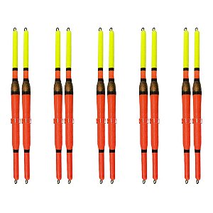 Bóia Pena Palito de Madeira A-L 12cm 10pçs