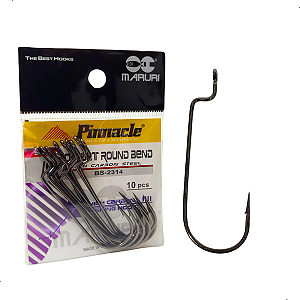 Anzol Pinnacle Offset Round Bend Black 10pçs - Maruri