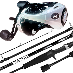 Kit Carretilha Marine Venza 11000 11ROL Direita + Vara Para Carretilha Venza 1,83m 10-20Lbs Marine