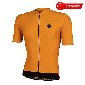 Camisa Ciclismo Mauro Ribeiro Fiber Masculina Ocre Amarela