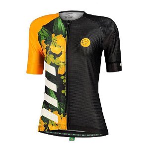 Camisa Ciclismo Mauro Ribeiro Bloom Amarela Feminina