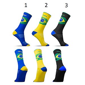 Meia Ciclismo Performance Brasil Masculina Rikam 39-43