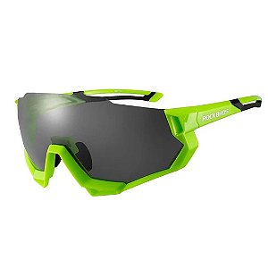 Óculos Ciclismo Rockbros Verde 5 Lentes Esportivo MTB Speed