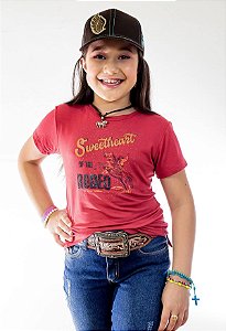 T-Shirt Zoe Horse Infantil Vermelho Rodeo OF THE ZHW3045
