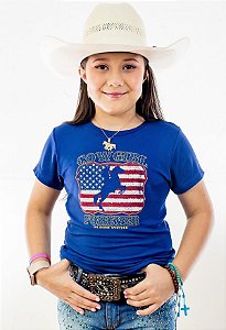 T-Shirt Zoe Horse Infantil Azul Forever ZHW3041