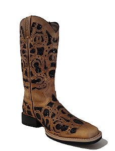 Bota Jacomo Feminina Preto Gliter Prata 4541UF - Vitrine do Cowboy - A Loja  Country ao seu Estilo !