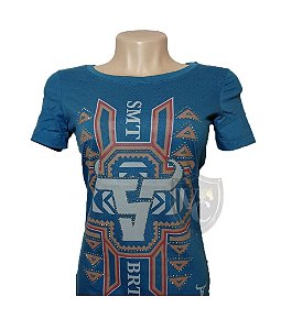 Camiseta Smith Brothers Feminina Azul Oceano SBTF2102