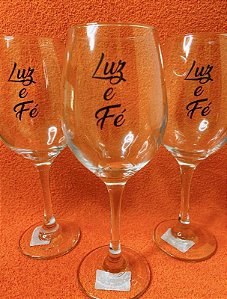 TAÇA DE VIDRO BARONE VINHO/ÁGUA 385ML - IMPRESSÃO EM UMA COR