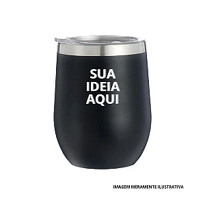 COPO TÉRMICO CUIA PERSONALIZADO INOX 350ML COM TAMPA PLÁSTICA