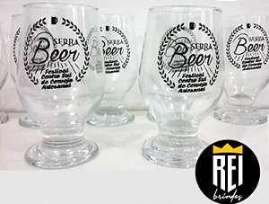 TAÇA DE CERVEJA PAULISTA VIDRO 300ML - IMPRESSÃO EM UMA COR