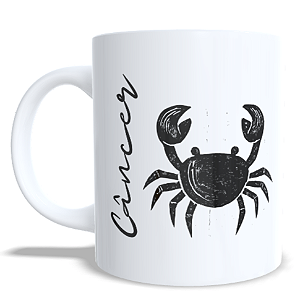 CANECA CERÂMICA BRANCA PERSONALIZADA 325ML SIGNO DE CÂNCER