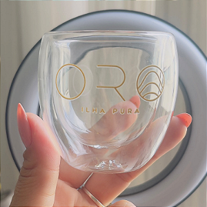 COPO VIDRO TRANSPARENTE PAREDE DUPLA PARA CAFÉ EXPRESSO 90ML PERSONALIZADO