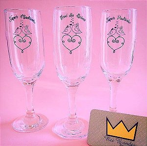 TAÇA DE CHAMPAGNE GALLANT BRINDE VIDRO 180ML - IMPRESSÃO EM UMA COR