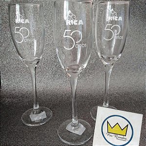 TAÇA DE CHAMPANHE VIDRO BARONE BRINDE 190ML - IMPRESSÃO EM UMA COR