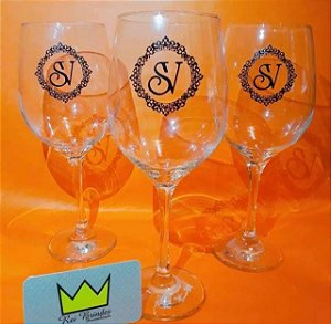 TAÇA DE VINHO BARONE VIDRO PERSONALIZADA 600ML - IMPRESSÃO EM UMA COR