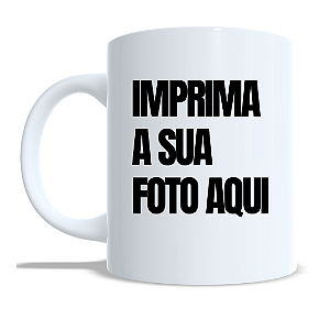 CANECA DE CERÂMICA PORCELANA BRANCA PERSONALIZADA 325ML IMPRESSÃO COLORIDA