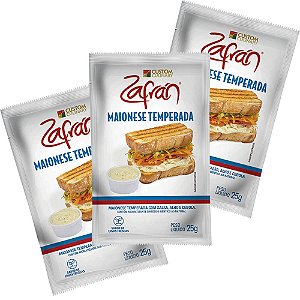 Molho Maionese Temperada Custom Culinary® Zafrán®  | Sache - Caixa com 100 unidades de 25g