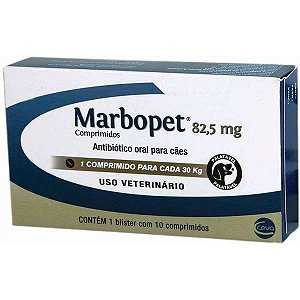 Antibiótico Ceva Marbopet 82,5 mg - 10 Comprimidos