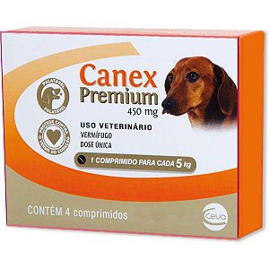 Vermífugo Ceva Canex Premium 450 mg para Cães - 4 comprimidos
