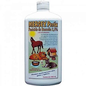 Shampoo Mersey Peróx para Cães Gatos e Equinos 500ml