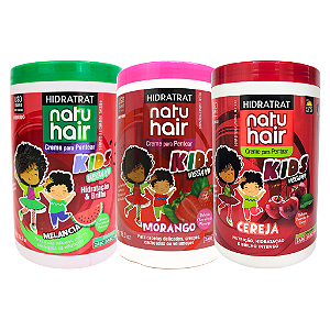 Kit Creme para Pentear Frutas Vermelhas 1kg: Melancia + Morango + Cereja