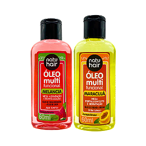 Kit Óleo Multifuncional Melancia + Maracujá Natuhair 60ml