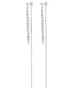 Brinco baguetes com zircônias