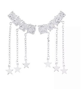 Brinco earcuff shine com estrelas