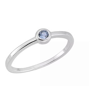 Anel mini água marinha