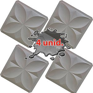 KIT 4 Formas 33 - Plástico Especial 1,6mm Gesso/Cimento - Petalas Slim 38,5 x 38,5 cm