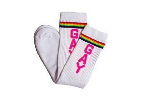 Meia Cano Alto - Bandeira LGBT GAY - Loja Orgulhe-se - Ser você é tudo!