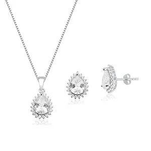 Conjunto Gota Prata 925