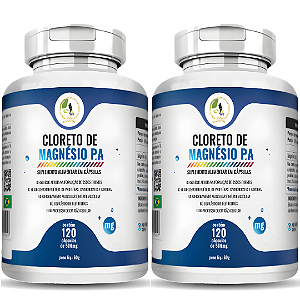 Kit 2 Cloreto De Magnésio Pa Puro 120 Cápsulas - Fits Life