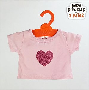 Camiseta Coração Pink Duas Patas