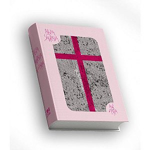 BIBLIA SAGRADA COM LANTEJOULA - ROSA