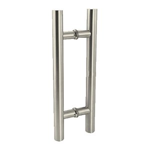 Puxador Duplo para Porta de Vidro ou Madeira DF907 Aço Inox 202 Escovado 800mm