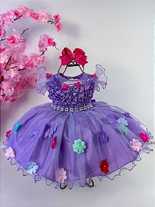 Vestido Princesa Belli Anabel Jardim Encantado Azul Bebe - Roupa  Infantil