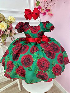 Vestido Infantil Vermelho Xadrez Colorido Natal Festas – PequenoLook