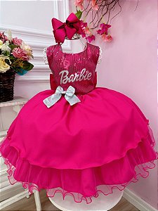 Vestido Infantil Floral Barbie Daminha Festa Tiara 1 Ao 4 em Promoção na  Americanas