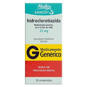 Hidroclorotiazida 30 Comprimidos 25mg