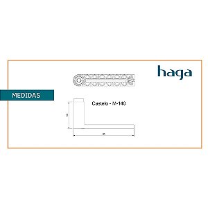 Jogo de Maçaneta HAGA - Castelo - M140 - Oxi - 1211B