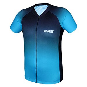 Camisa IMS Napoli feminina azul ciclismo mtb - zíper inteiro