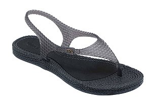 Chinelo com Alça Feminino Terra & Água Fumê Preto