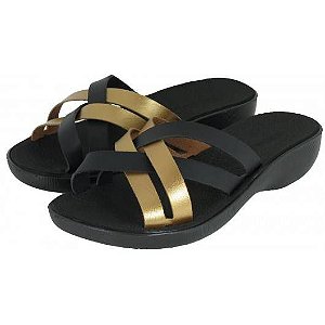 Tamanco Ortopédico Feminino Terra e Água Comfort Preto Gold