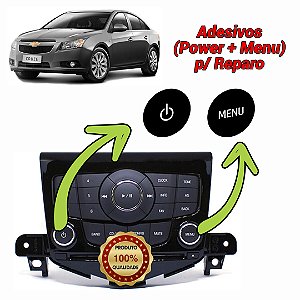 Adesivos para os Botões de Ligar (On/Off) e Menu do Rádio do Cruze