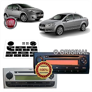 Kit adesivos -  Botões do Rádio do Fiat Punto ou Linea descascados